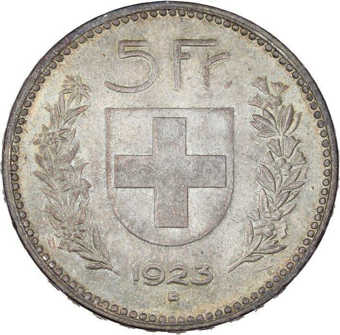 Zwitserland. 5 Francs 1923, Postzegels en Munten, Munten | Europa | Niet-Euromunten