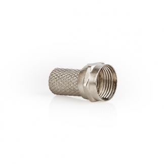 F-connector 7.5 mm plug - Nedis (Mannelijk, Metaal), Computers en Software, Pc- en Netwerkkabels, Nieuw, Verzenden