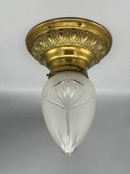 Plafondlamp - Glas, Koper - Art deco plafondlamp, Antiek en Kunst