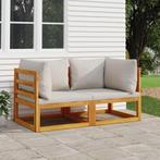 vidaXL Hoekbanken 2 st sectioneel met kussens acaciahout, Verzenden, Nieuw, Hardhout