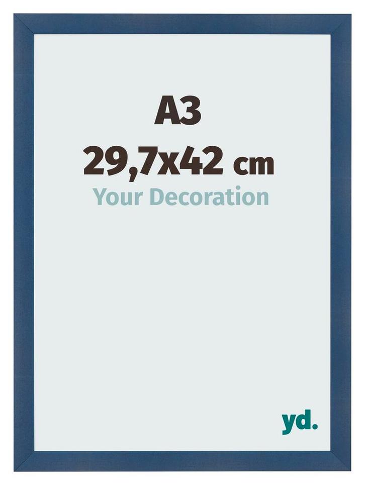 Fotolijst A3 - 29,7x42 cm - Donkerblauw Geveegd - MDF - Pisa, Huis en Inrichting, Woonaccessoires | Lijsten, Nieuw, Verzenden