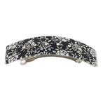 Haarspeld Recht Bloemen Print Strass Steentjes 9cm Zwart, Nieuw