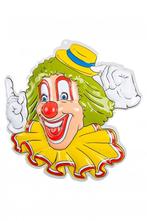 Wanddeco Clown Gele Hoed 50X50Cm, Nieuw, Verzenden