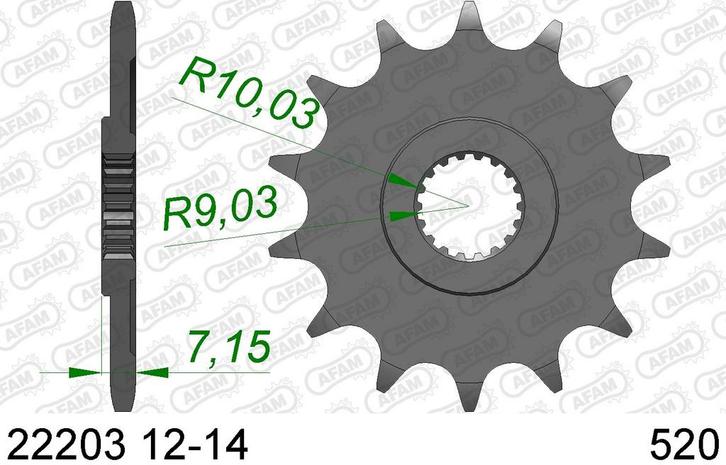 AFAM voortandwiel Suzuki RM 125 87-11 Suzuki RM-Z 250 07-12, Motoren, Onderdelen | Merk-onafhankelijk, Ophalen of Verzenden