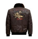 King Kerosin Air Force 42 Aviator Leather Jacket Brown-S, Ophalen, Nieuw