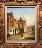 European school (XX) - A lively Dutch street scene, Antiek en Kunst, Kunst | Schilderijen | Klassiek