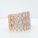 Tennis armband - 14 karaat Roségoud - 16.99ct. tw. Diamant, Sieraden, Tassen en Uiterlijk, Antieke sieraden