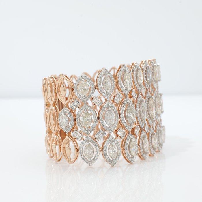 Tennis armband - 14 karaat Roségoud - 16.99ct. tw. Diamant, Sieraden, Tassen en Uiterlijk, Antieke sieraden