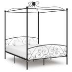 vidaXL Hemelbedframe metaal zwart 180x200 cm, Eenpersoons, Verzenden, Zwart, Nieuw