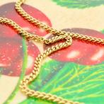 Gouden gourmet schakel ketting | 51 cm (schakelketting), Sieraden, Tassen en Uiterlijk, Kettingen, Ophalen of Verzenden, Gebruikt