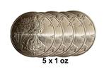 Verenigde Staten. 5 x 2025 1 oz 999 Fine Titanium Eagle, Postzegels en Munten