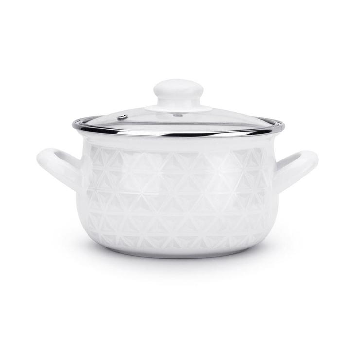 Emalia Diamond kookpan – 20 cm – 4,2 L – Wit – Retro, Huis en Inrichting, Keuken | Potten en Pannen, Ophalen of Verzenden