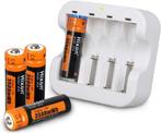 Hixon oplaadbare AA-Batterijen met Oplader (4 stuks) | XR Ka