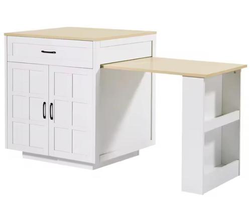 Uitschuifbare Bartafel met Kast en Opbergruimte – 202 cm, Huis en Inrichting, Keuken | Keukenelementen, Nieuw, Verzenden