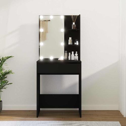 vidaXL Kaptafel met LED-verlichting 60x40x140 cm zwart, Huis en Inrichting, Tafels | Salontafels, 50 tot 100 cm, Nieuw, Overige houtsoorten