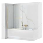 REA Glanzende gouden badwand - gehard glas - draaifunctie..., Doe-het-zelf en Verbouw, Sanitair, Ophalen of Verzenden, Nieuw