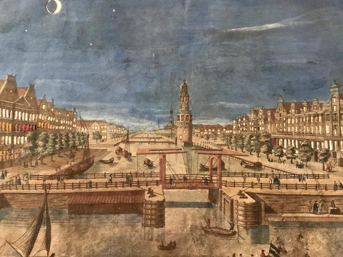 Georg Balthasar Probst (1732-1801) - A View of Amsterdam, Antiek en Kunst, Antiek | Overige Antiek