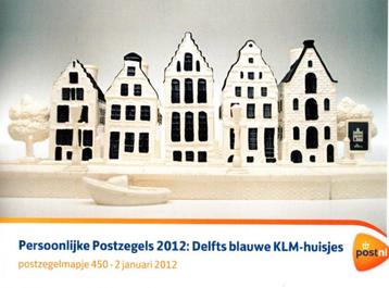 PostNL KLM Huisjes 2012 Postzegelmapje Incl. 4 Postzegels beschikbaar voor biedingen