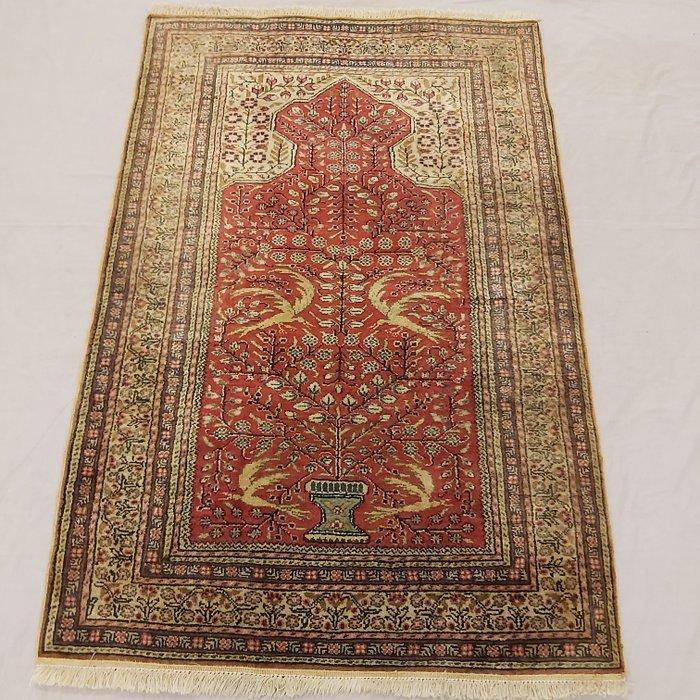 Vloerkleed - 132 cm - 88 cm - Zijden Turkse Kayseri tapijt., Huis en Inrichting, Stoffering | Tapijten en Kleden