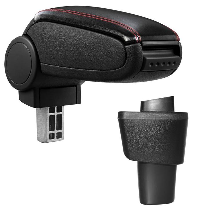 Armsteun Hyundai i10 vf 11-2013 kunstleer zwart rood stiksel, Auto diversen, Auto-accessoires, Verzenden