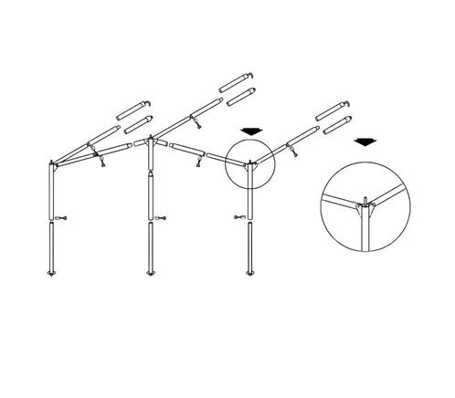 Campking Ameland Staal Luifelframe 25/22 mm, Caravans en Kamperen, Kampeeraccessoires