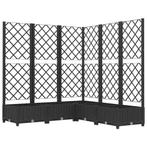 Zwarte Plantenbak met Latwerk | 120x120cm | OP=OP, Tuin en Terras, Kunststof, 100 cm of meer, Vierkant, Nieuw