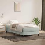 vidaXL Boxspring met matras fluweel lichtgrijs 80x220 cm, Verzenden, Nieuw, Grijs, Stof