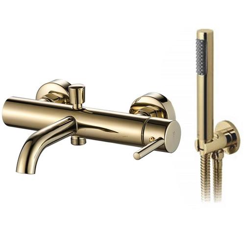 REA Gouden badmengkraan met handdoucheset - luxe wandmont..., Doe-het-zelf en Verbouw, Sanitair, Nieuw, Ophalen of Verzenden