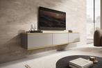 Zwevend TV-Meubel Grijs 175x32x30 goud, Nieuw, 150 tot 200 cm, Overige materialen, 25 tot 50 cm