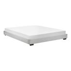 Houten bed Laag kunstleer met bedbodem 180x200 cm wit