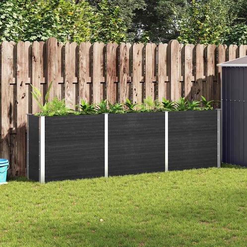 vidaXL Plantenbak verhoogd 300x50x91 cm HKC grijs, Tuin en Terras, Bloembakken en Plantenbakken, 100 cm of meer, Nieuw, Hout, 60 cm of meer