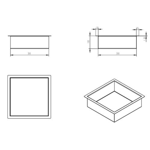 Inbouwnis Wiesbaden 30x30x10 cm RVS Mat Wit, Doe-het-zelf en Verbouw, Sanitair, Ophalen of Verzenden