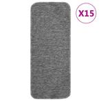 vidaXL Trapmatten 15 st anti-slip rechthoekig 60x25 cm grijs, Verzenden, Nieuw