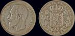Belgium Leopold Ii 5 frank 1866 punt zilver, Postzegels en Munten, Verzenden