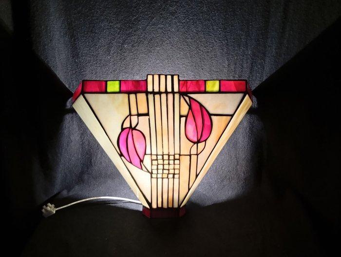 Wandlamp - Glas, Messing, Pasta de vidro -, Antiek en Kunst, Curiosa en Brocante