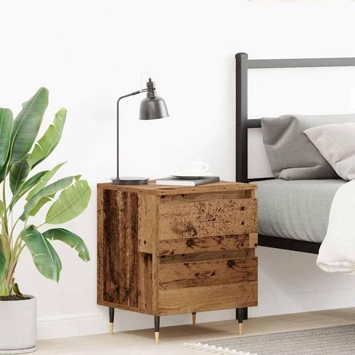vidaXL Nachtkastje 40x35x50 cm bewerkt hout oud houtkleurig, Huis en Inrichting, Slaapkamer | Nachtkastjes, Nieuw, Minder dan 45 cm