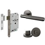 Deurbeslag set met WC-slot en deurklink Luxor antraciet g..., Doe-het-zelf en Verbouw, Hang- en Sluitwerk, Ophalen of Verzenden