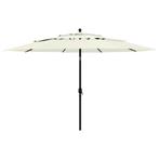 vidaXL Parasol 3-laags met aluminium paal 3,5 m zandkleurig, Tuin en Terras, Parasols, Verzenden, Nieuw, 3 tot 4 meter