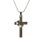 Fako Bijoux - Ketting - Kruis Met Ring - Zilverkleurig, Verzenden, Nieuw