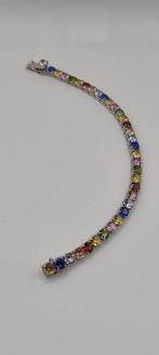 Tennis armband - 18 karaat Witgoud - 21.50ct. tw. Saffier, Sieraden, Tassen en Uiterlijk