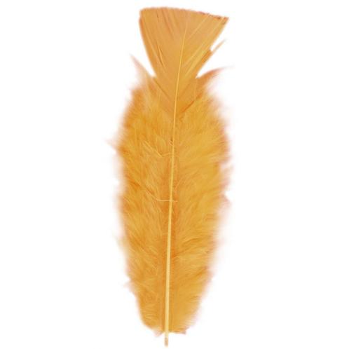 50x Sierveren oranje hobby materiaal 17 cm - Decoratie veren, Hobby en Vrije tijd, Feestartikelen, Verzenden