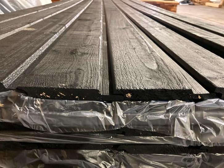 Zwarte geveldelen-channelsiding–rabatdelen–schutting–gevel, Doe-het-zelf en Verbouw, Hout en Planken, Overige houtsoorten, 300 cm of meer