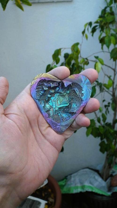 Handgemaakt Bismuth Hart, Verzamelen, Mineralen en Fossielen, Mineraal, Verzenden