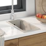 vidaXL Keukenwastafel met Overloopgat Beige Graniet, Doe-het-zelf en Verbouw, Sanitair, Verzenden, Nieuw
