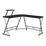 Bureau Yremso L-vormig 122x122x98 cm zwart [en.casa], Huis en Inrichting, Bureaus, Verzenden, Nieuw