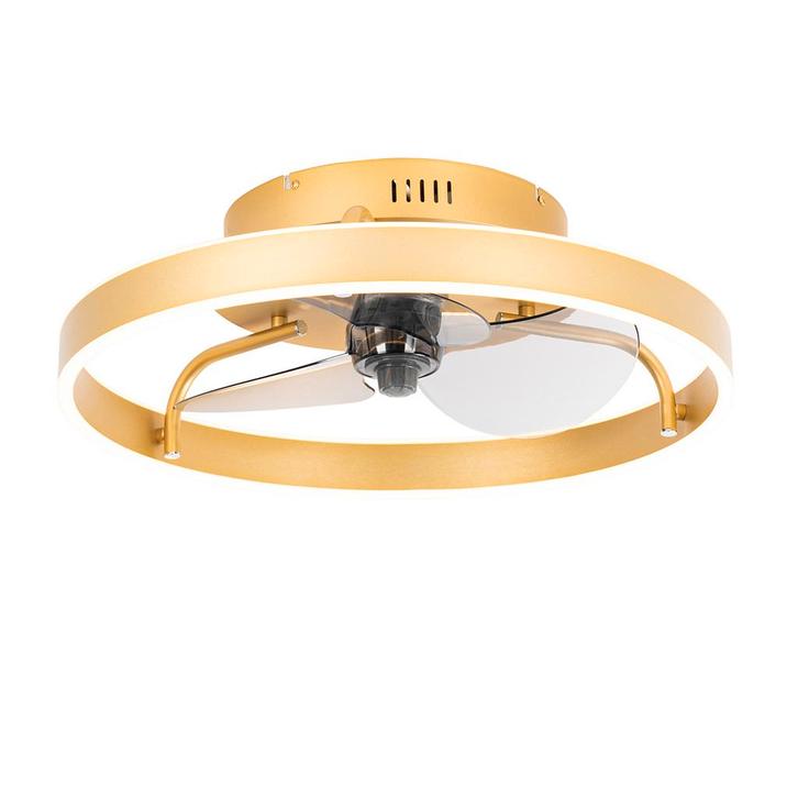 Plafondventilator messing 50cm incl. LED dimbaar met, Huis en Inrichting, Lampen | Plafondlampen, Nieuw, Overige materialen