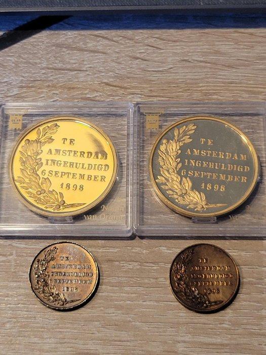 Nederland. Herdenkingspenningen Lot 4 stuks, Wilhelmina te, Postzegels en Munten, Munten | Nederland