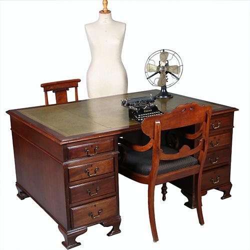 Engels partnerbureau in mahonie ca 1890 met goud gestempeld, Antiek en Kunst, Antiek | Kantoor en Zakelijk, Ophalen of Verzenden