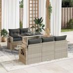 vidaXL 6-delige Loungeset met kussens poly rattan lichtgrijs, Tuin en Terras, Tuinsets en Loungesets, Verzenden, Nieuw, Rotan