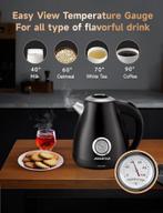 Waterkoker - Retro - met thermometer - 1.7L - 2200W - Zwart, Witgoed en Apparatuur, Waterkokers, Verzenden, Zo goed als nieuw